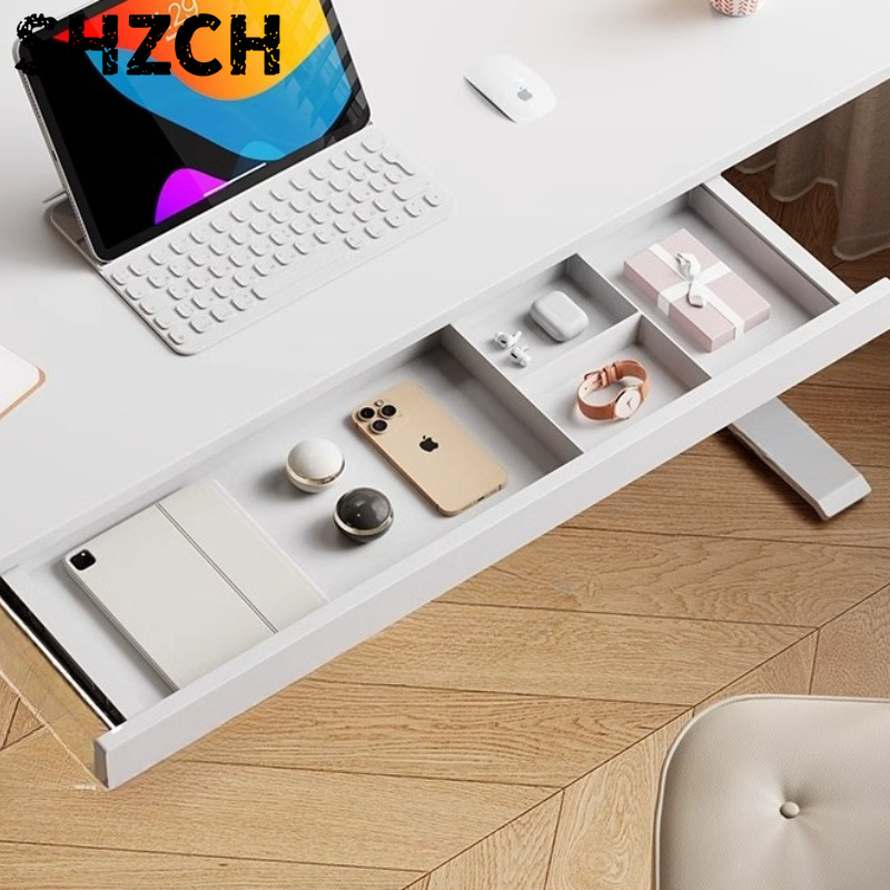 Tech Accessories For Office Desk - ‌ デスク下収納 - オフィス/家庭用隠し収納オーガナイザー、滑らかな開閉が可能な白い木製引き出し、デスクアクセサリーホルダー