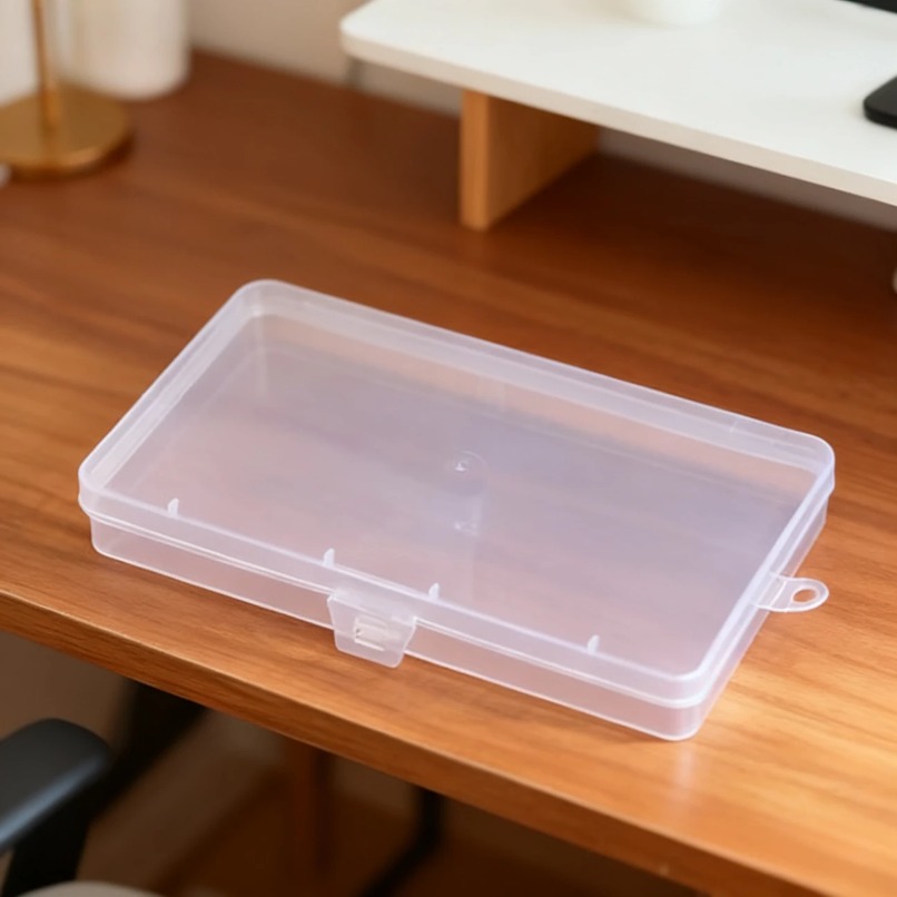 透明プラスチック製収納ボックス、蓋付きデスクトップオーガナイ - Tech Accessories For Office Desk のレビューと価格