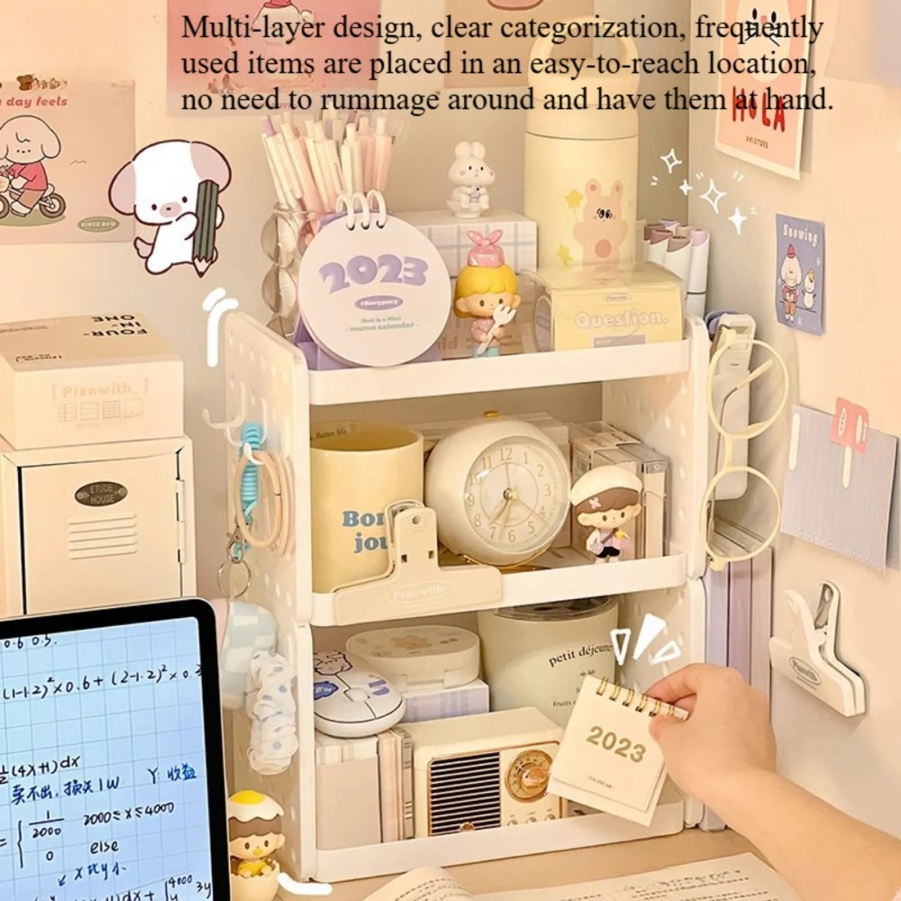 3段デスクオーガナイザー、ペグボード付きオフィス収納ラック、 - Tech Accessories For Office Desk のレビューと価格