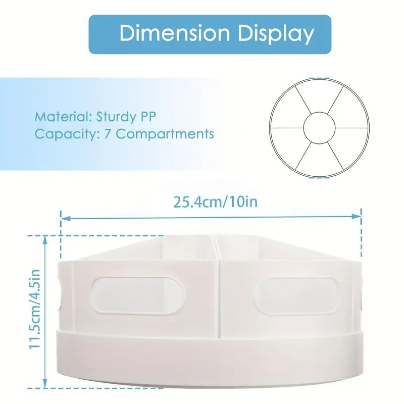 360度回転デスクオーガナイザー 7つの取り外し可能なビン  - Tech Accessories For Office Desk のレビューと価格