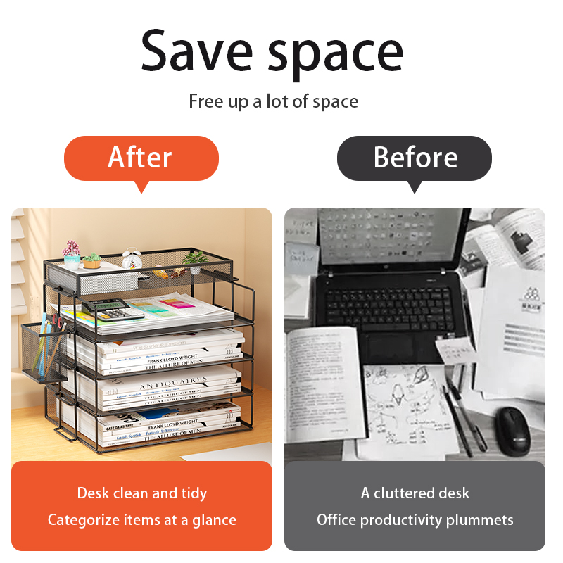 4 段パック積み重ね可能なトレイ オフィス デスク オーガナ - Tech Accessories For Office Desk のレビューと価格