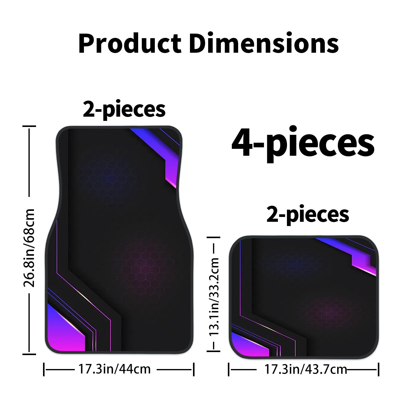 4枚セット 2Dハイテク幾何学模様カーフロアマット |    - Tech Protect Accessories のレビューと価格
