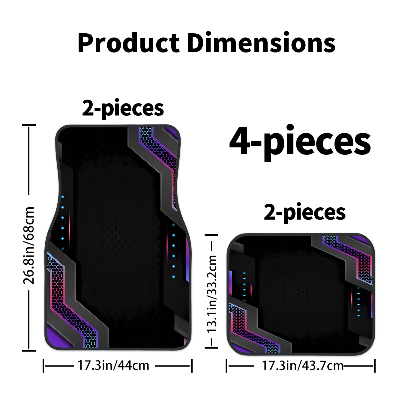 4枚組 2Dハイテクフレームプリントカーフロアマット |   - Tech Protect Accessories のレビューと価格